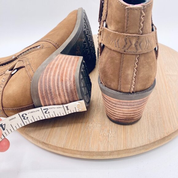 Teva Boots Womens 9 Brown Leather Foxy Ankle Boho Festival Harness Zip - Picture 9 of 11